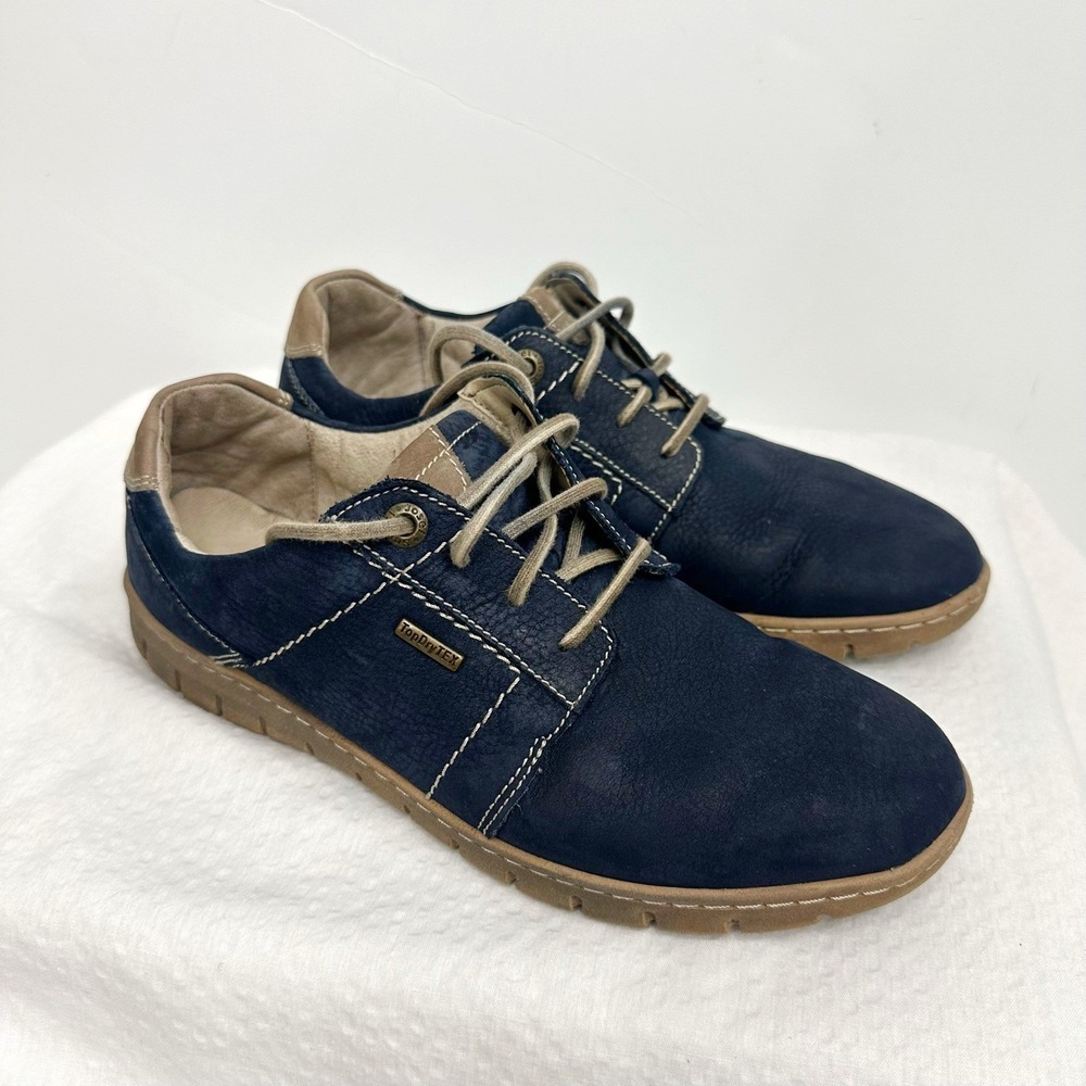 41 Josef Seibel Steffi 59 Waterproof Navy Blue Leather Casual Sneaker 10 Womens